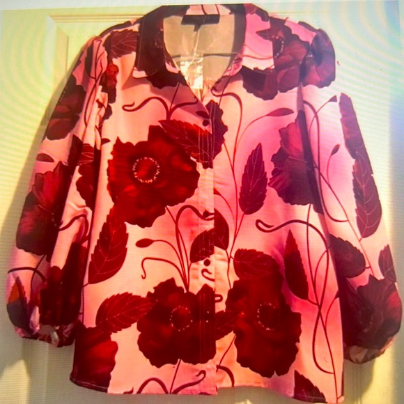 Women’s Blouse floral Size Large - Picture 3 of 4